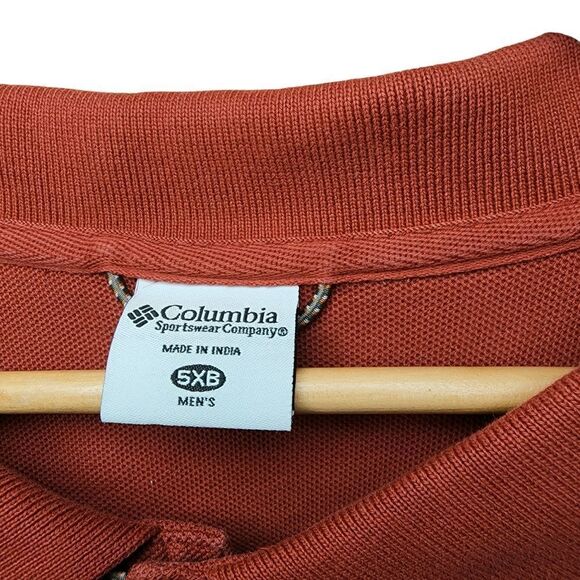 Columbia Red Men's Collared Polo Tee Shirt 5XB - Picture 9 of 9